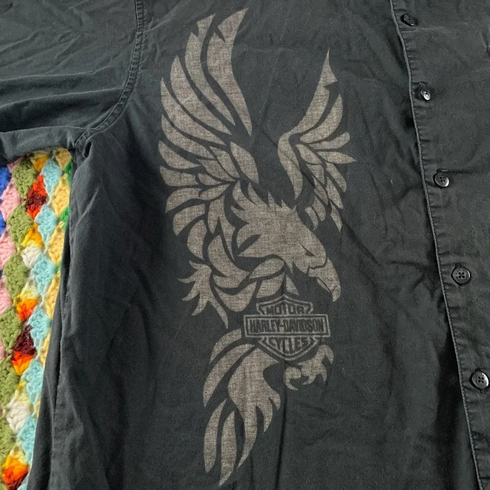 Harley-Davidson Y2K Oversized Menswear Eagle Pocket Embroidery Mechanic … - Picture 10 of 14